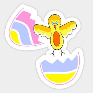 HAPPY Easter Bird - Happy Easter Art Sticker